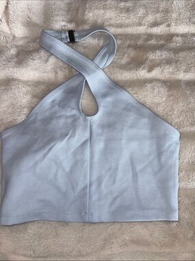 Never worn Aritzia Light Blue Halter Crop Top